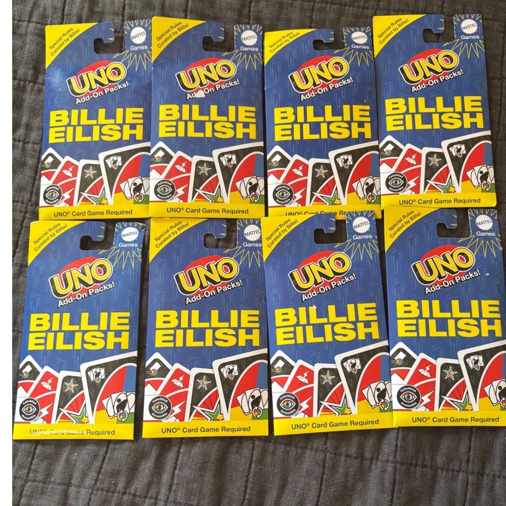 Mattel Games UNO Billie Eilish Add-On Packs Lot of 8 New Sealed